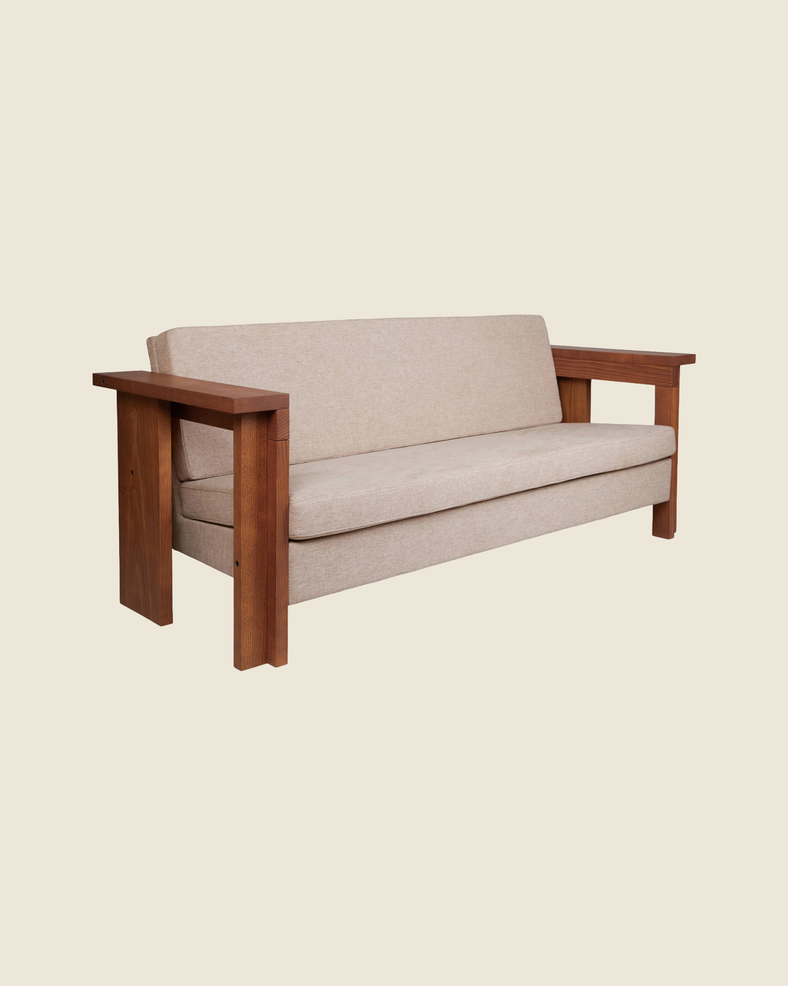 Symmetry Couch | Ash Wood | Oat Fabric