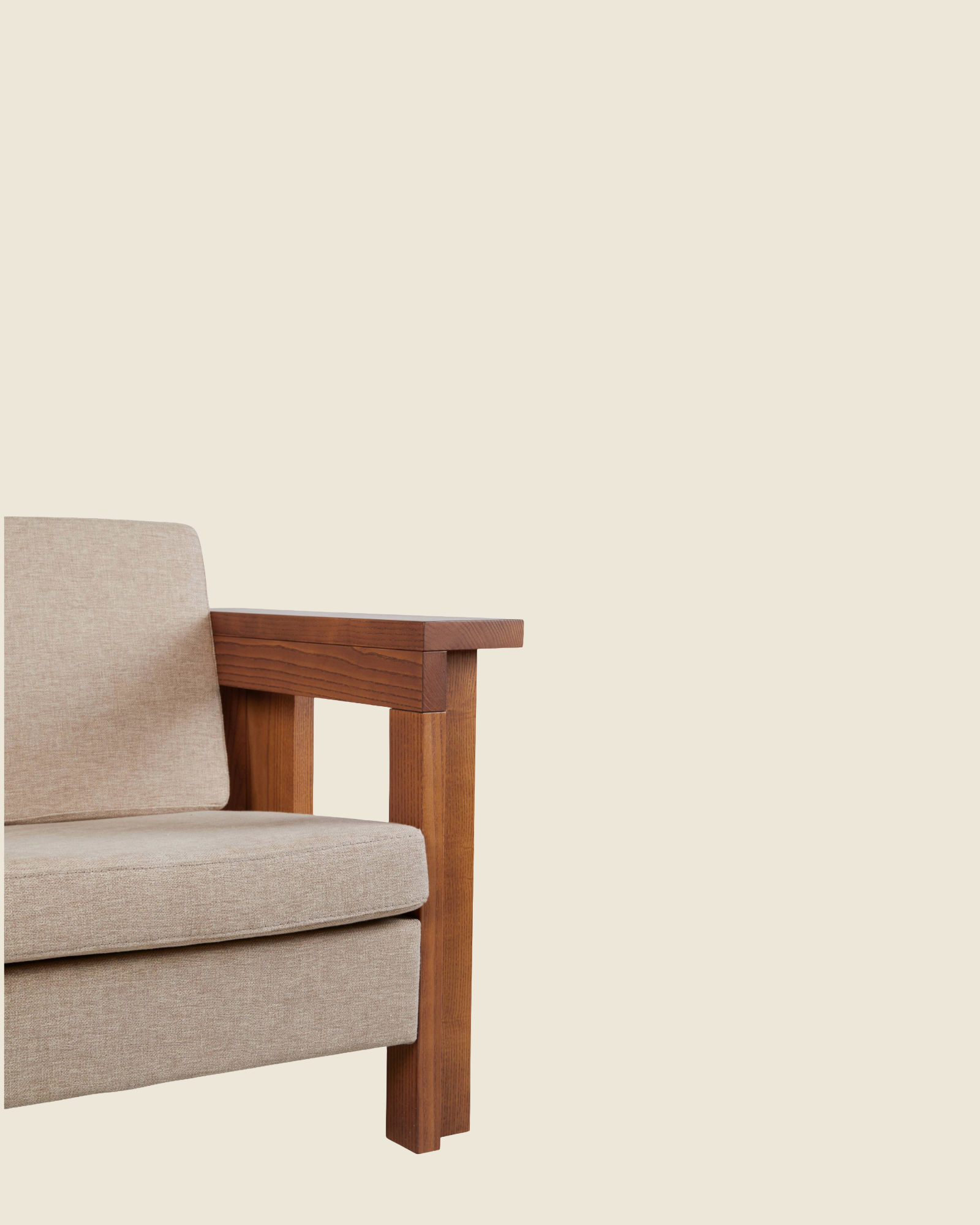 Symmetry Couch | Ash Wood | Oat Fabric