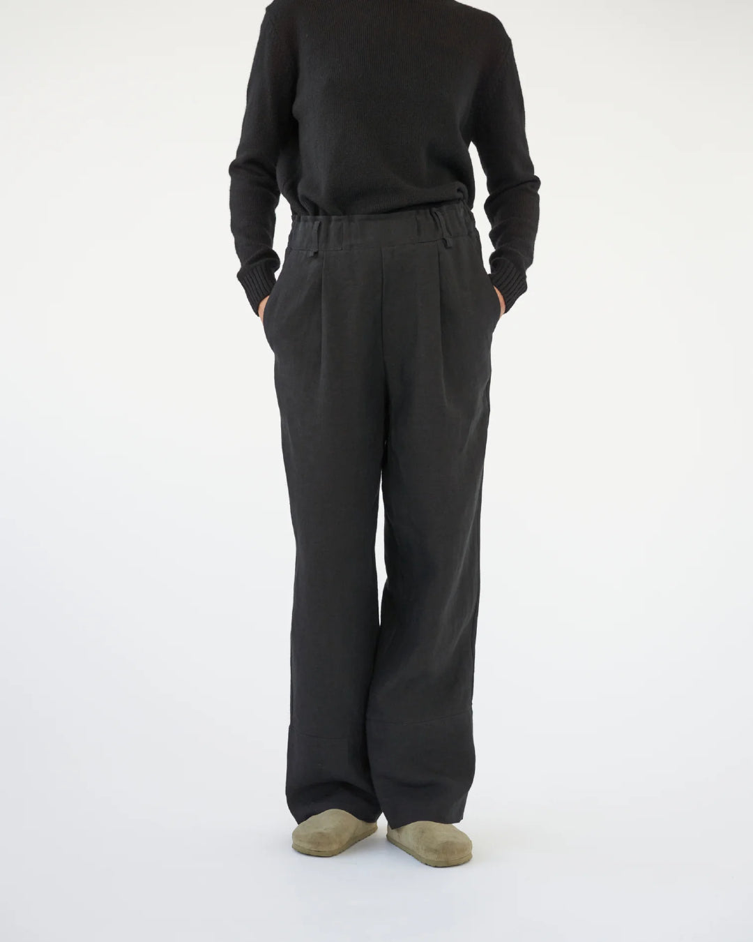 Linen Casual Pants | Black