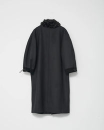 Hainsworth Heavy Wool Officer Coat | Black