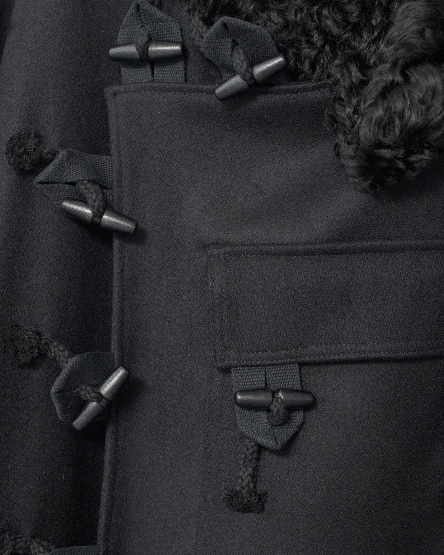 Hainsworth Heavy Wool Officer Coat | Black