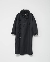 Hainsworth Heavy Wool Officer Coat | Black