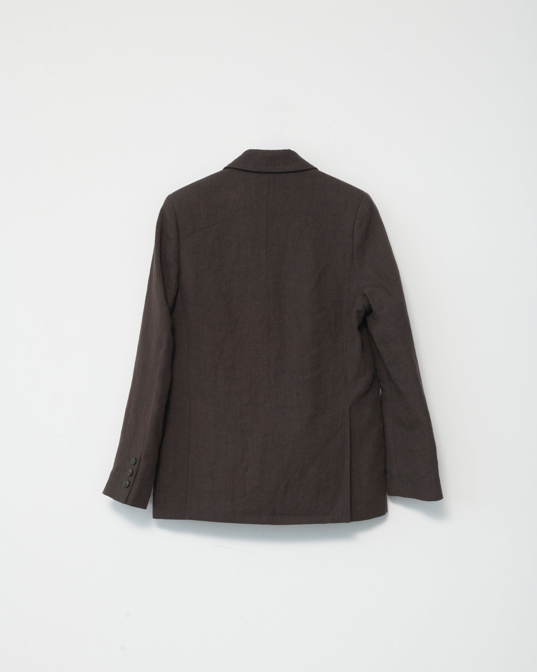 Linen Straight Blazer | Brown