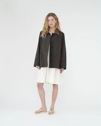 Waxed Cotton Jacket Mac | Brown