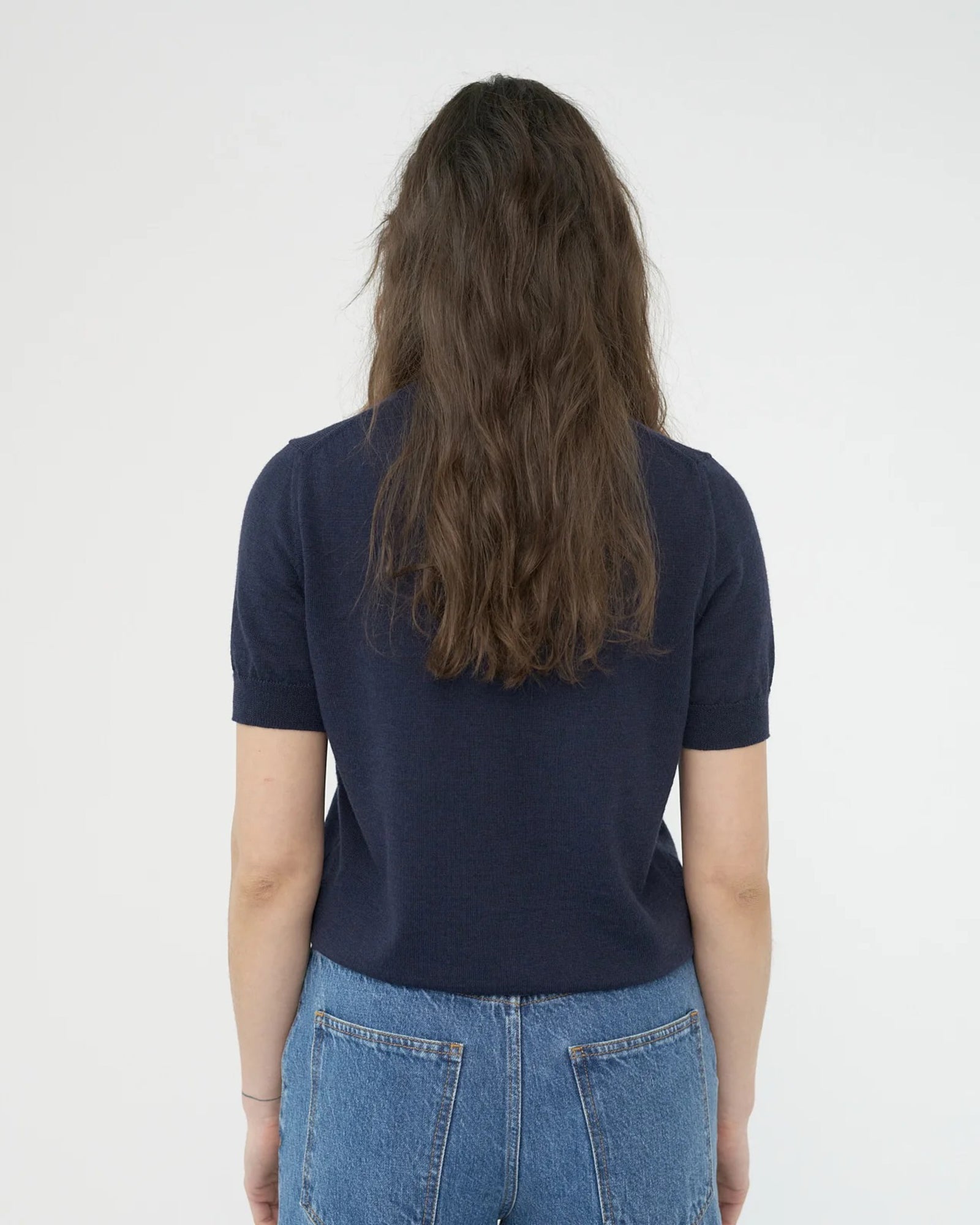 Merino Knit T-shirt | Navy