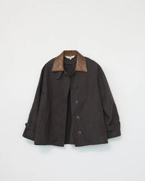 Waxed Cotton Jacket Mac | Brown