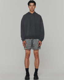 Glossy Nylon Banding Shorts | Grey