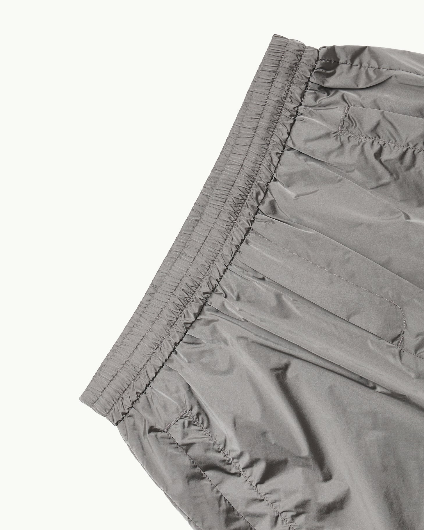 Glossy Nylon Banding Shorts | Grey