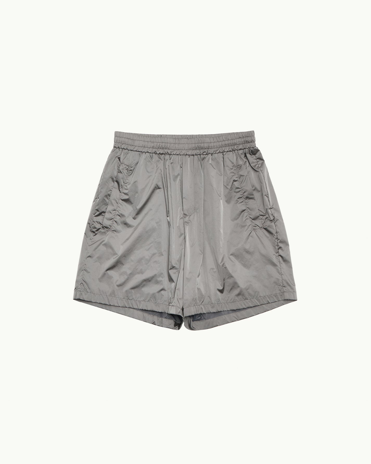 Glossy Nylon Banding Shorts | Grey