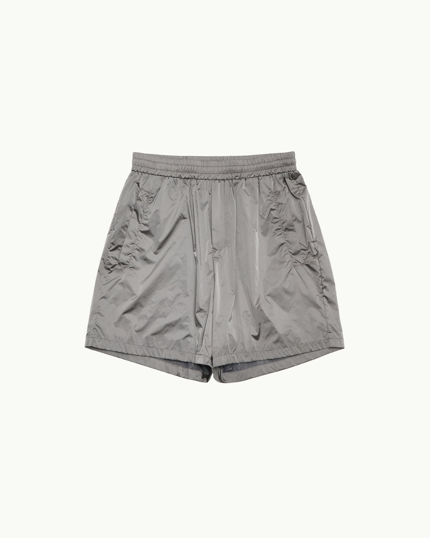 Glossy Nylon Banding Shorts | Grey