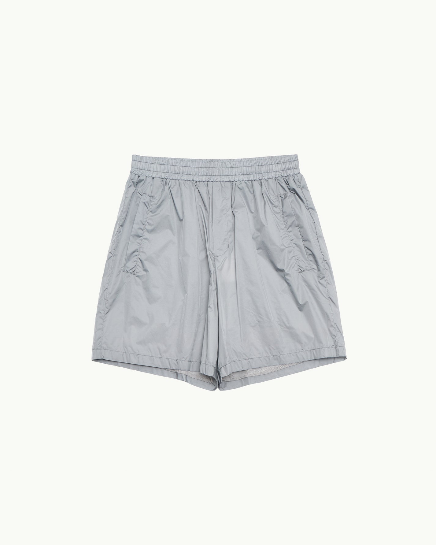 Glossy Nylon Banding Shorts | Blue Grey