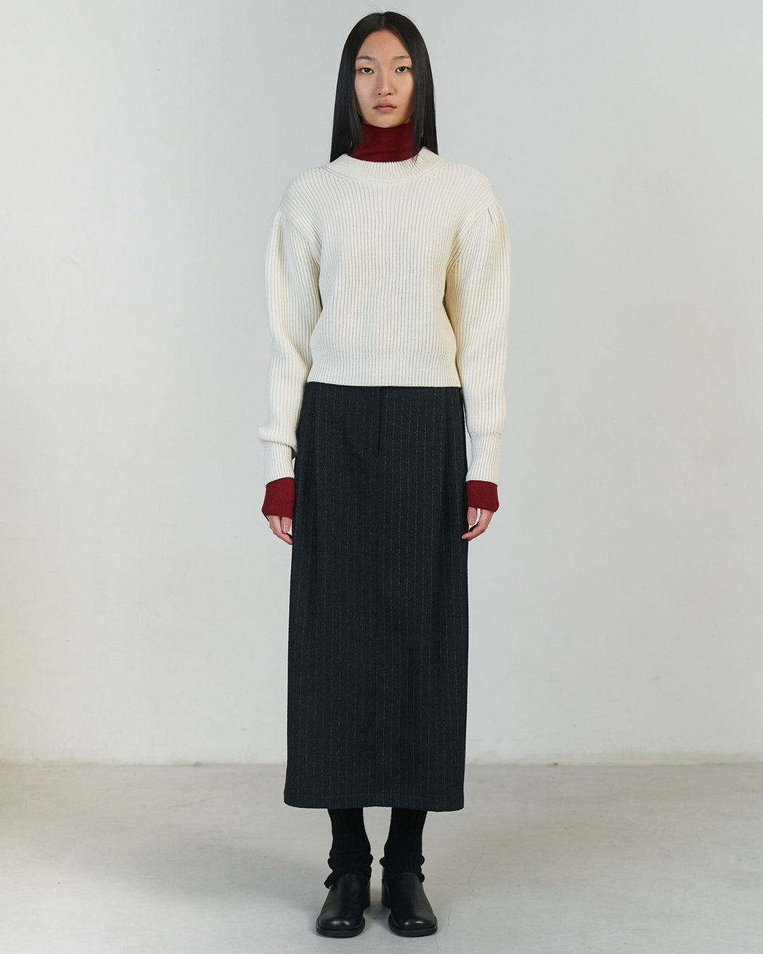 PREORDER | Wool Garconne Skirt | Stripe