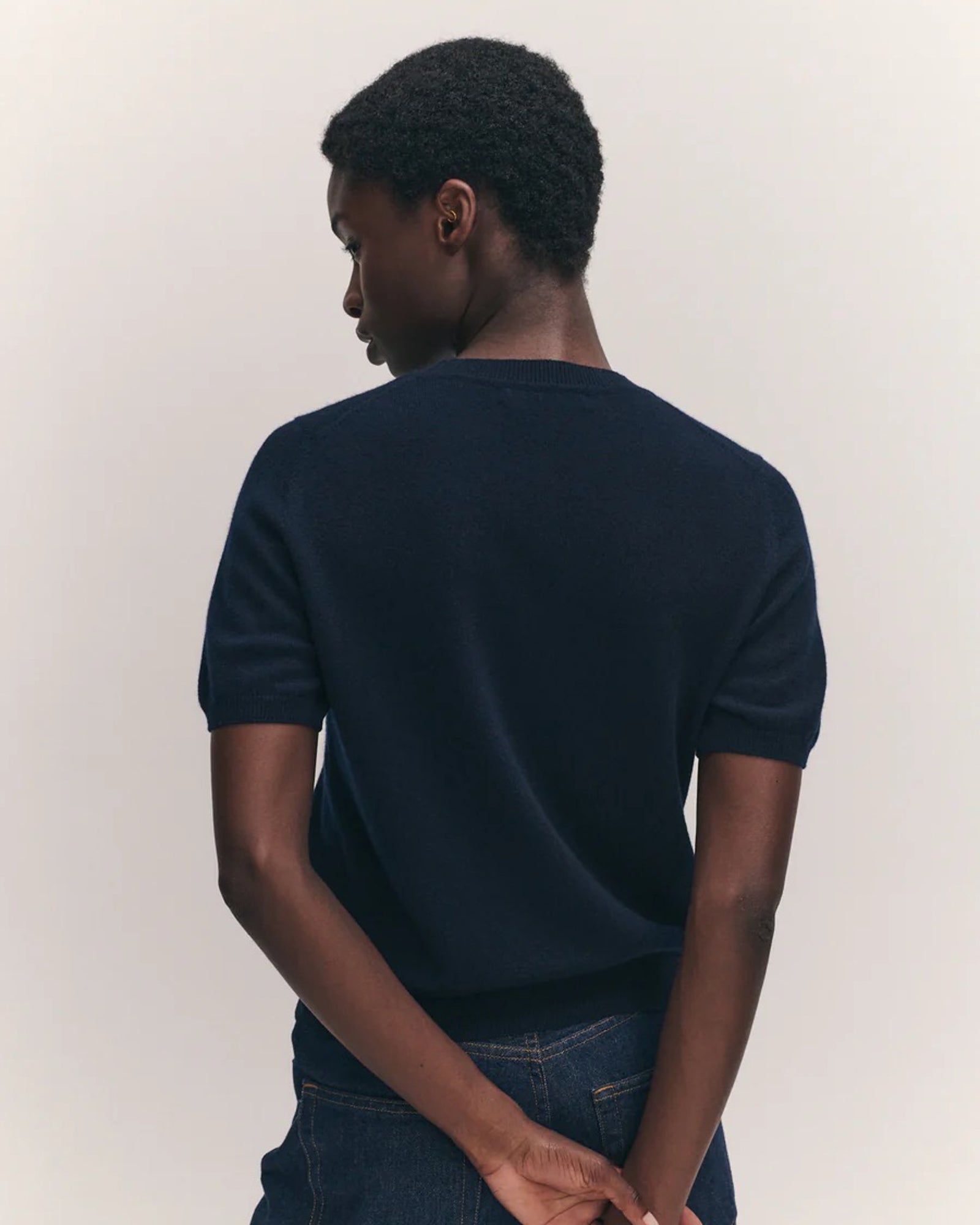 Emer Cashmere T-Shirt | Navy