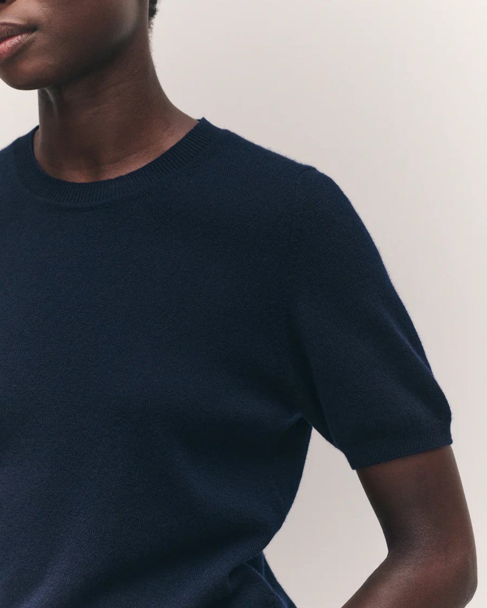 Emer Cashmere T-Shirt | Navy