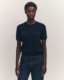 Emer Cashmere T-Shirt | Navy