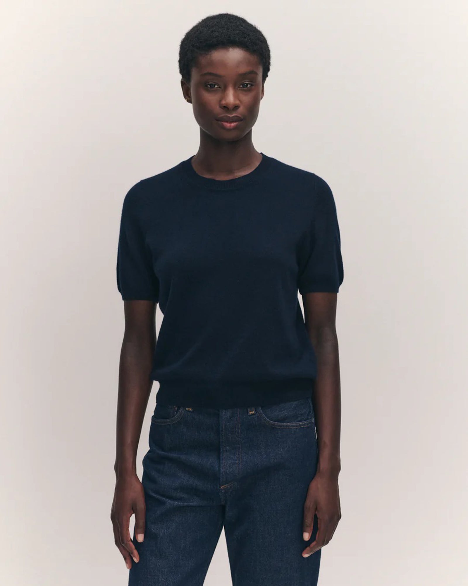 Emer Cashmere T-Shirt | Navy