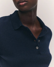 Aoife Cashmere Polo Shirt | Navy