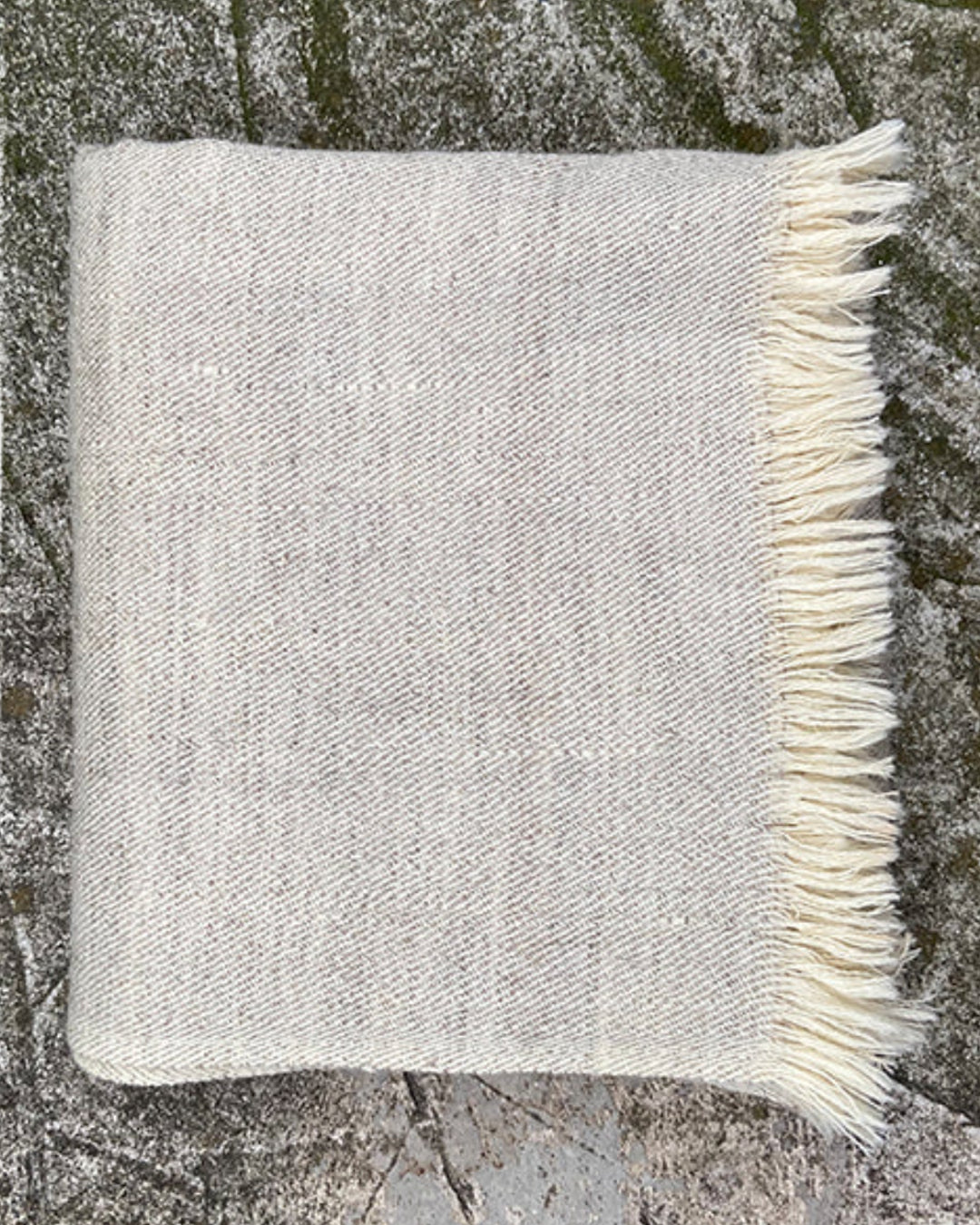Twill Wool Throw | Light Grey
