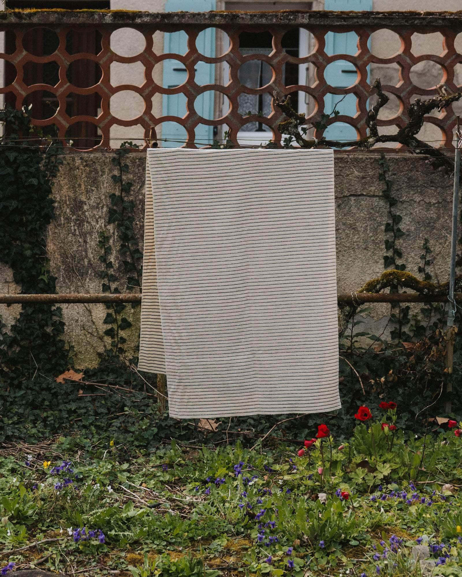 Yoga Mat Towel | Black Stripe