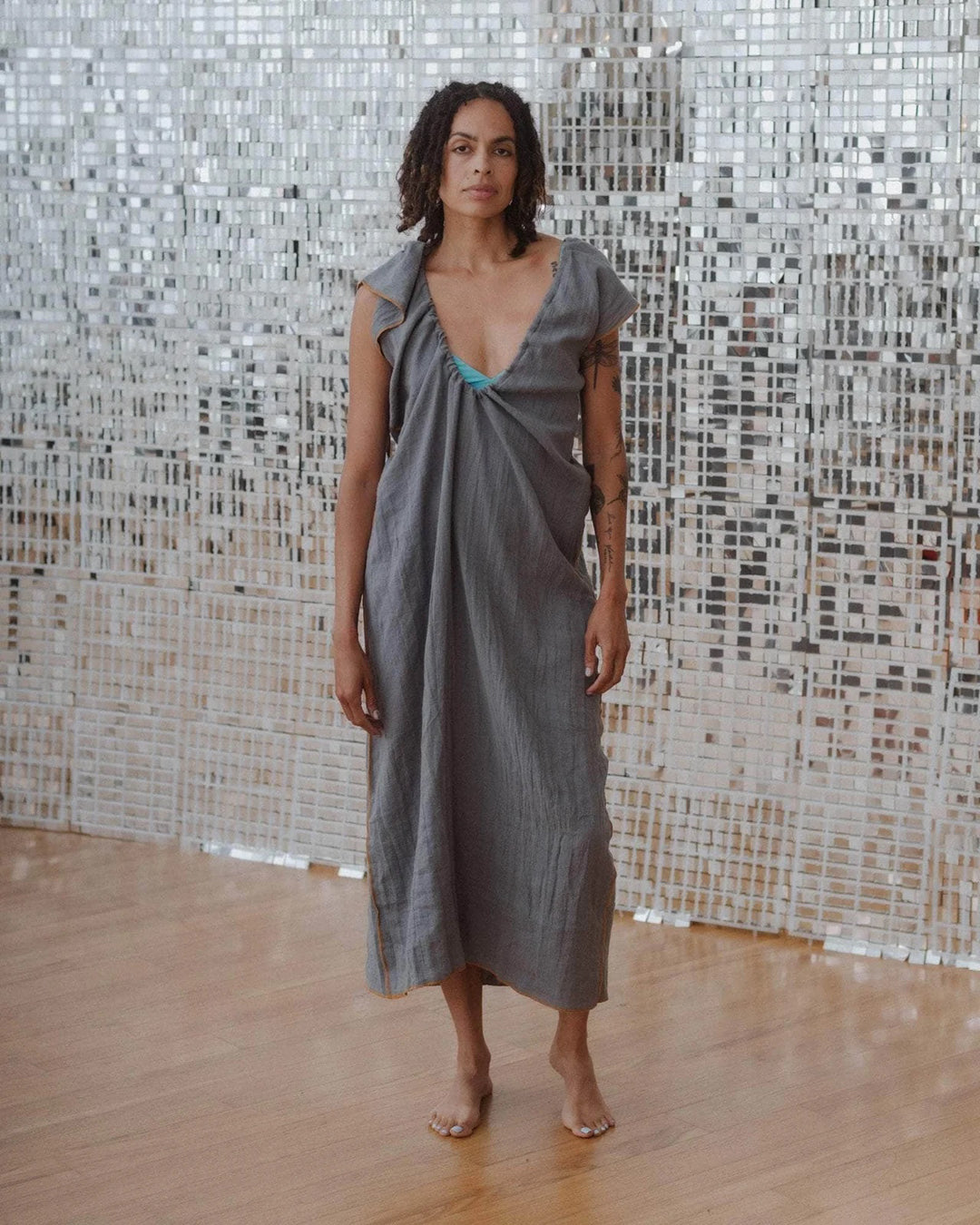 Max Dress | Bayon Grey/Yellow