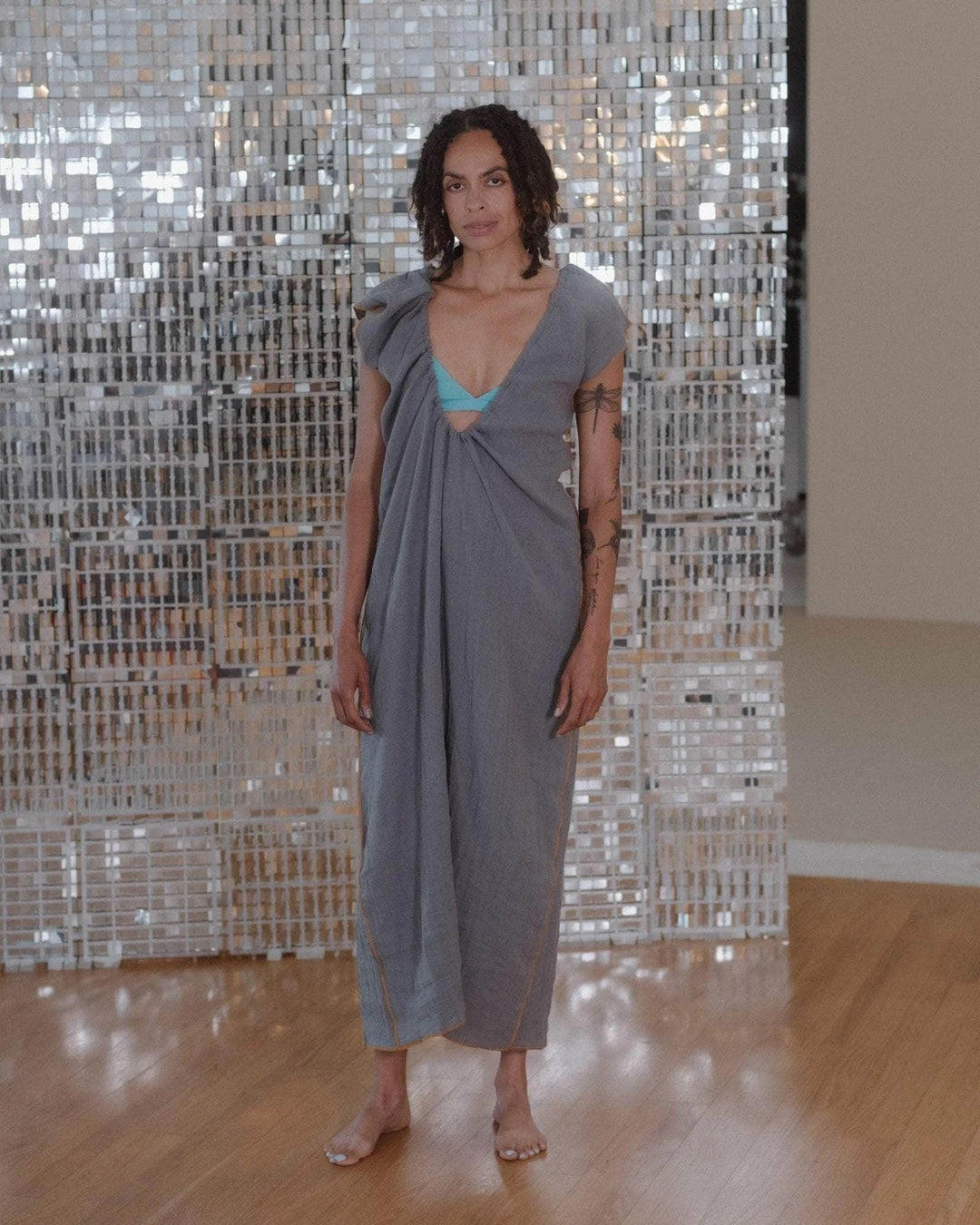 Max Dress | Bayon Grey/Yellow