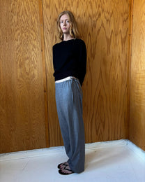 Wool Tie Pants | Grey