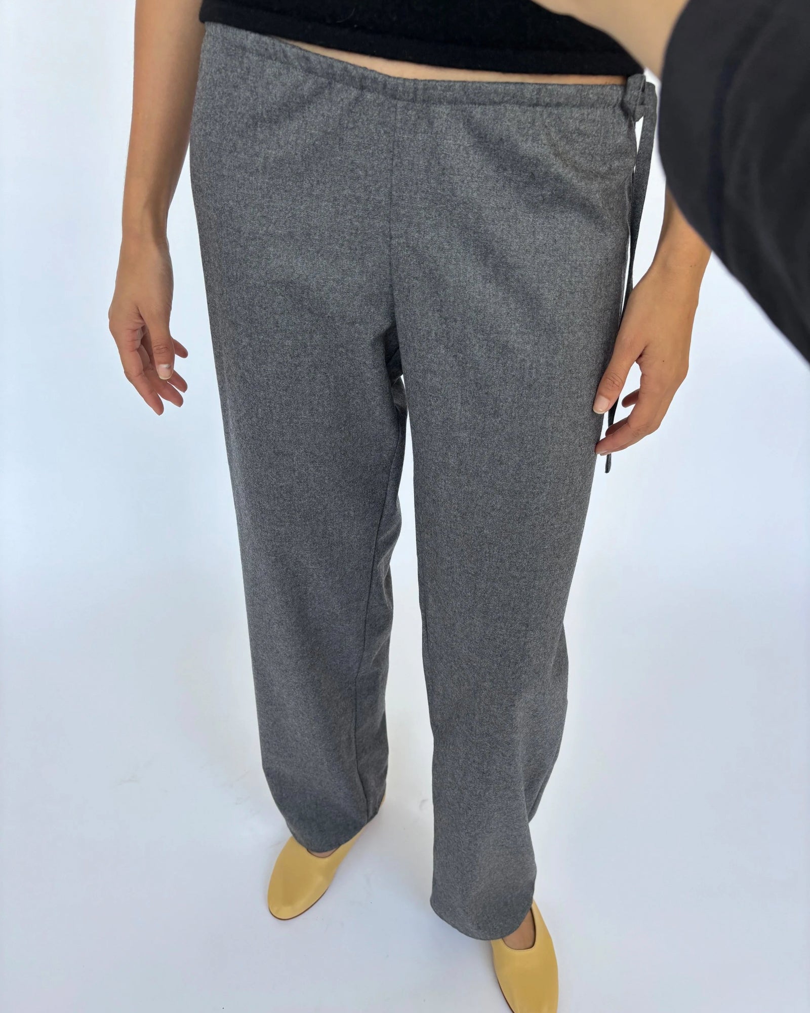Wool Tie Pants | Grey