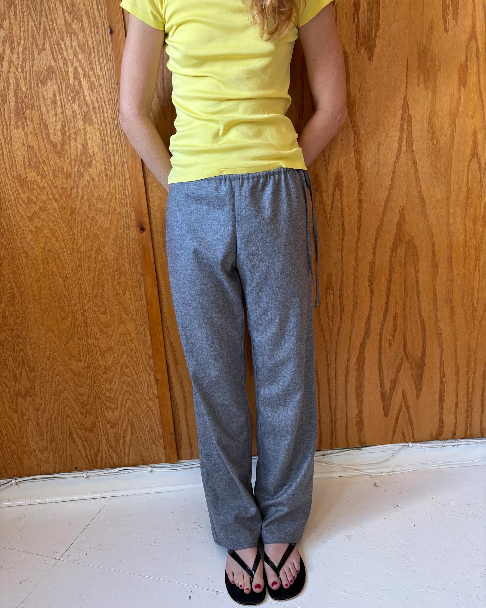 Wool Tie Pants | Grey