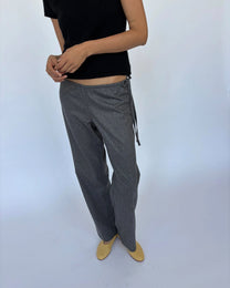 Wool Tie Pants | Grey