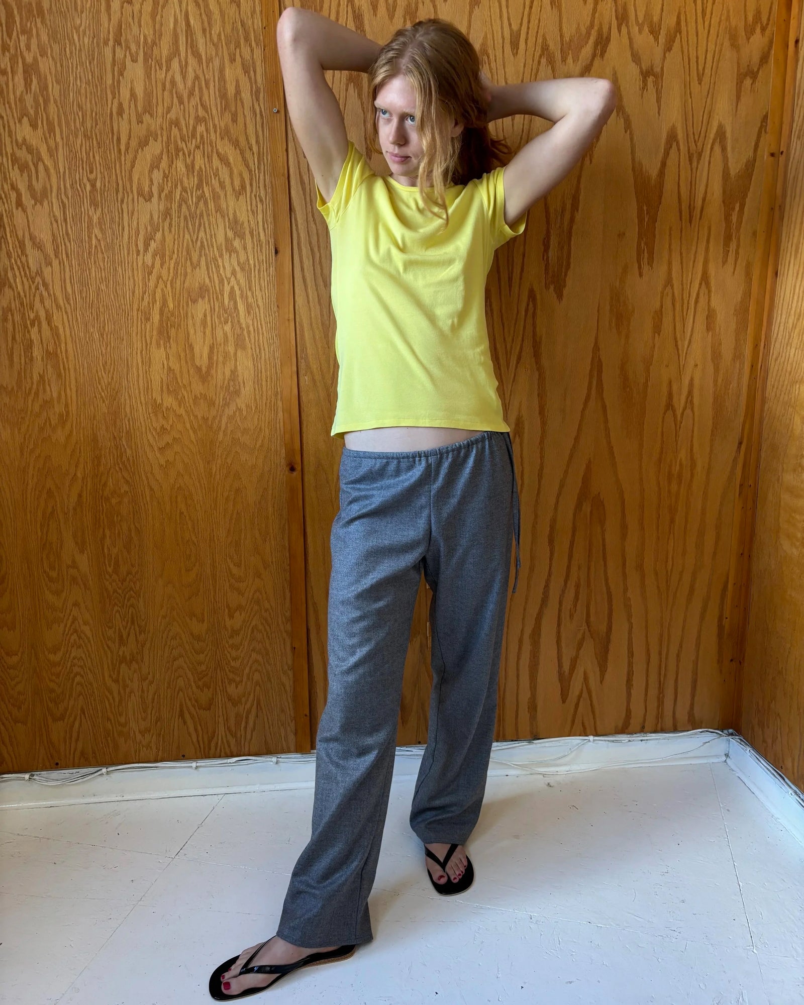 Wool Tie Pants | Grey