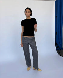 Wool Tie Pants | Grey