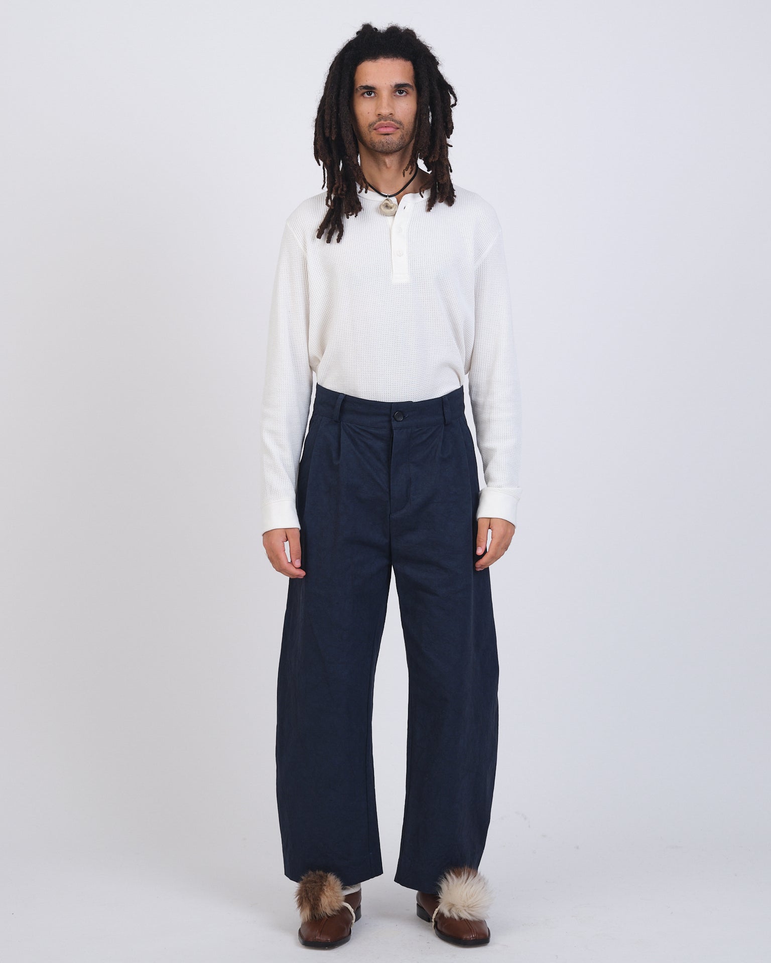 Japanese Cotton Twill Robyn Trouser | Dark Navy