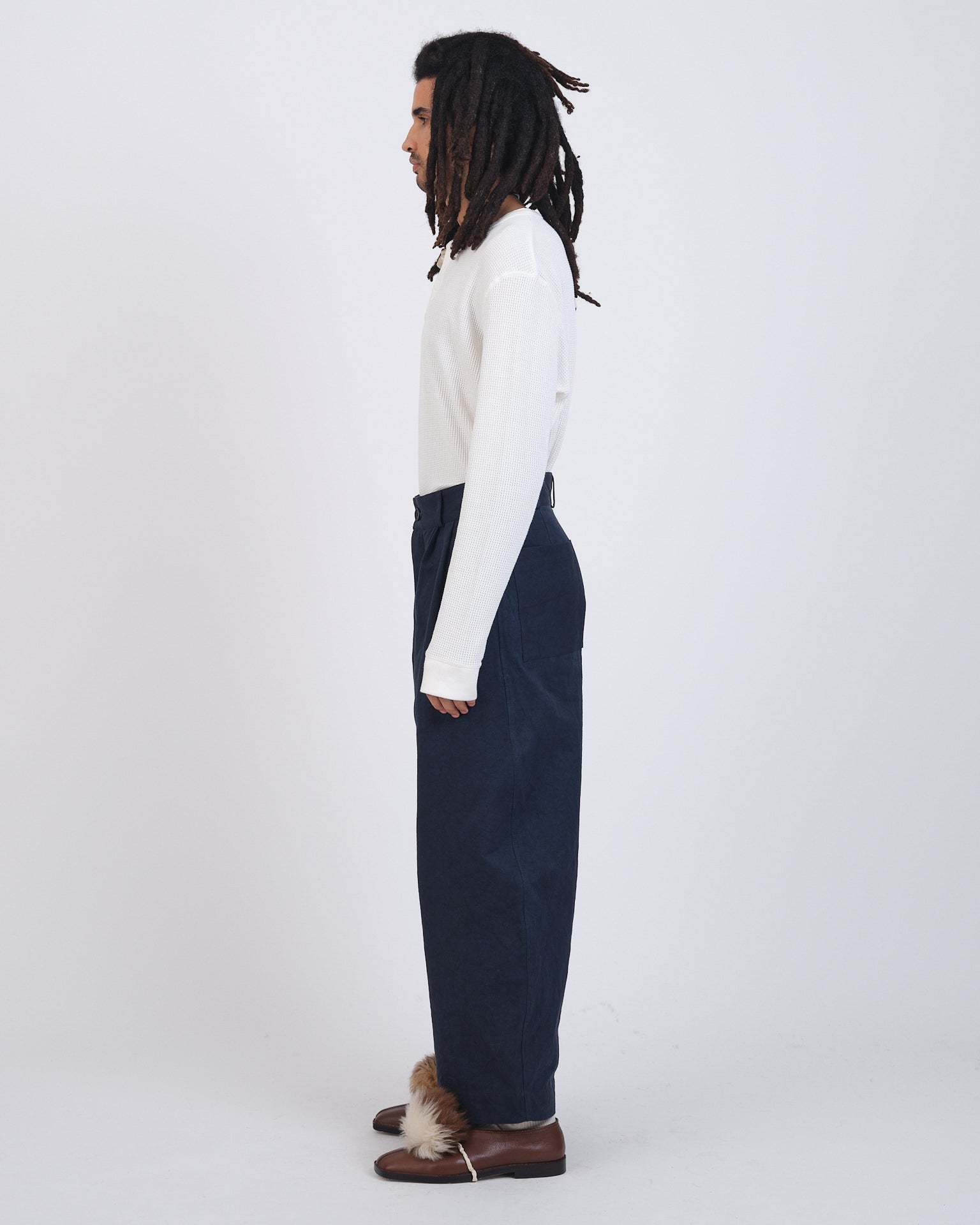 Japanese Cotton Twill Robyn Trouser | Dark Navy