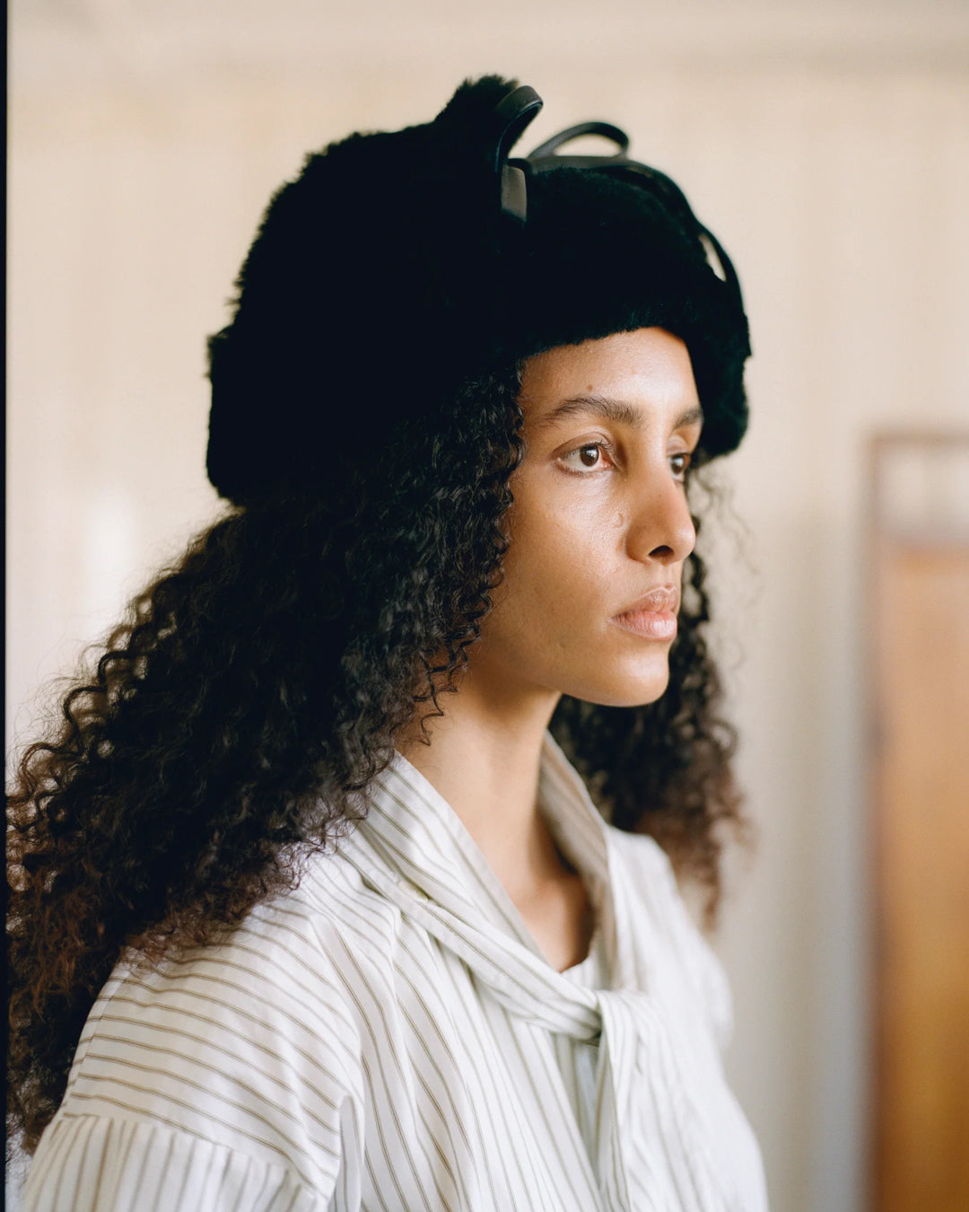 Leather Trapper Hat | Black