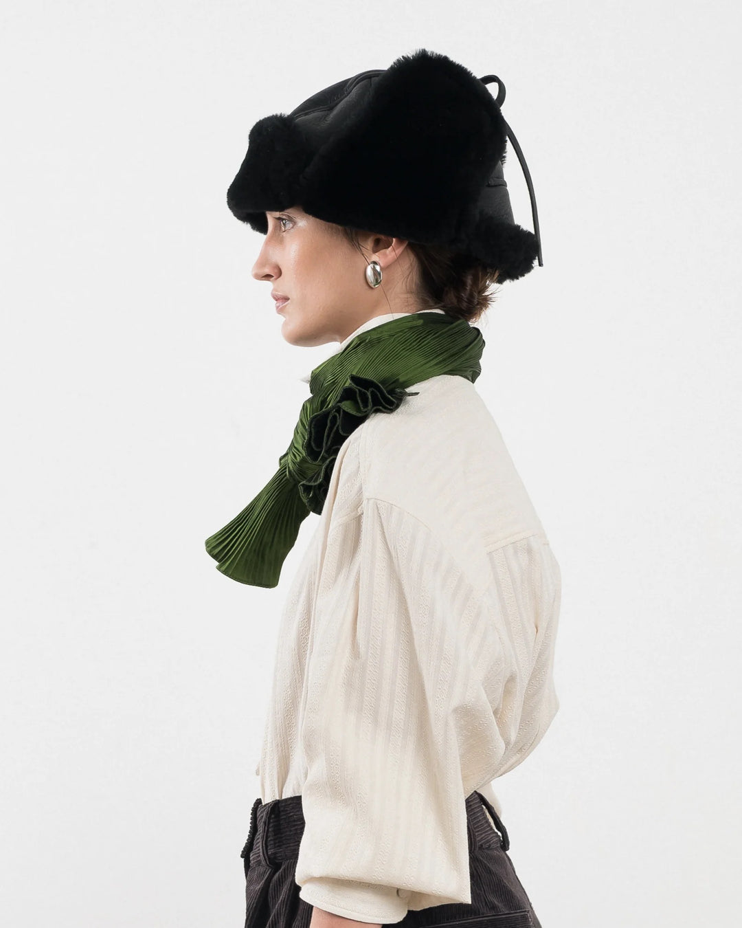 Leather Trapper Hat | Black