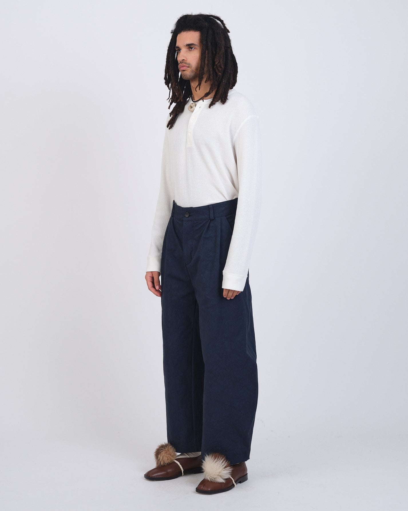 Japanese Cotton Twill Robyn Trouser | Dark Navy