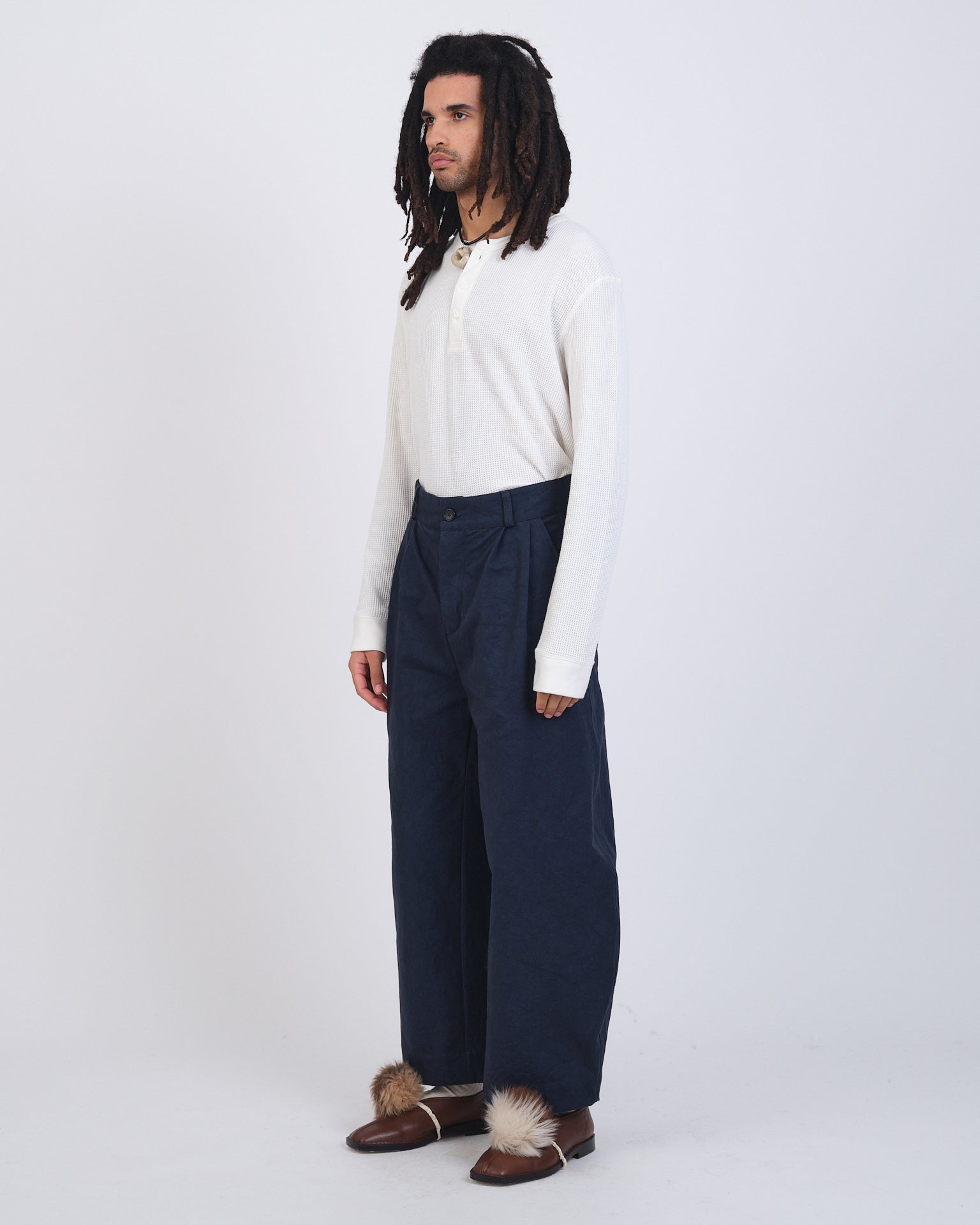 Japanese Cotton Twill Robyn Trouser | Dark Navy