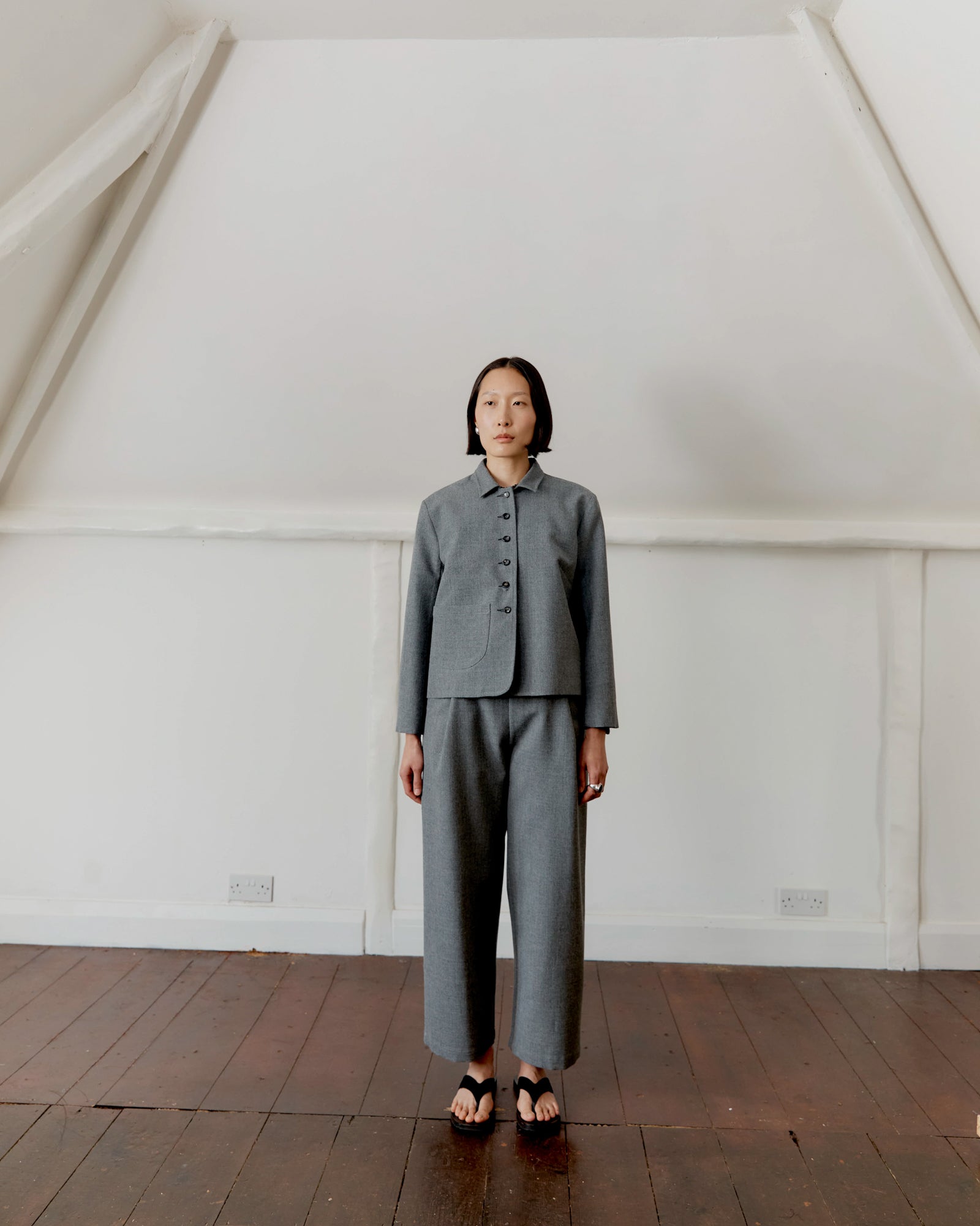 British Wool Georgia Trouser | Light Grey