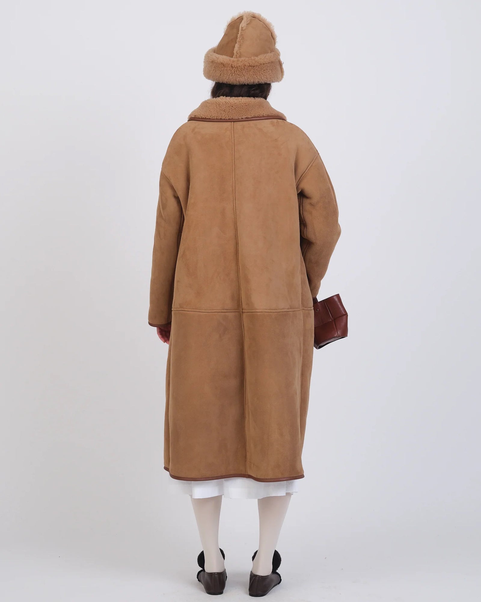 Reversible Suede Roo Coat | Tan