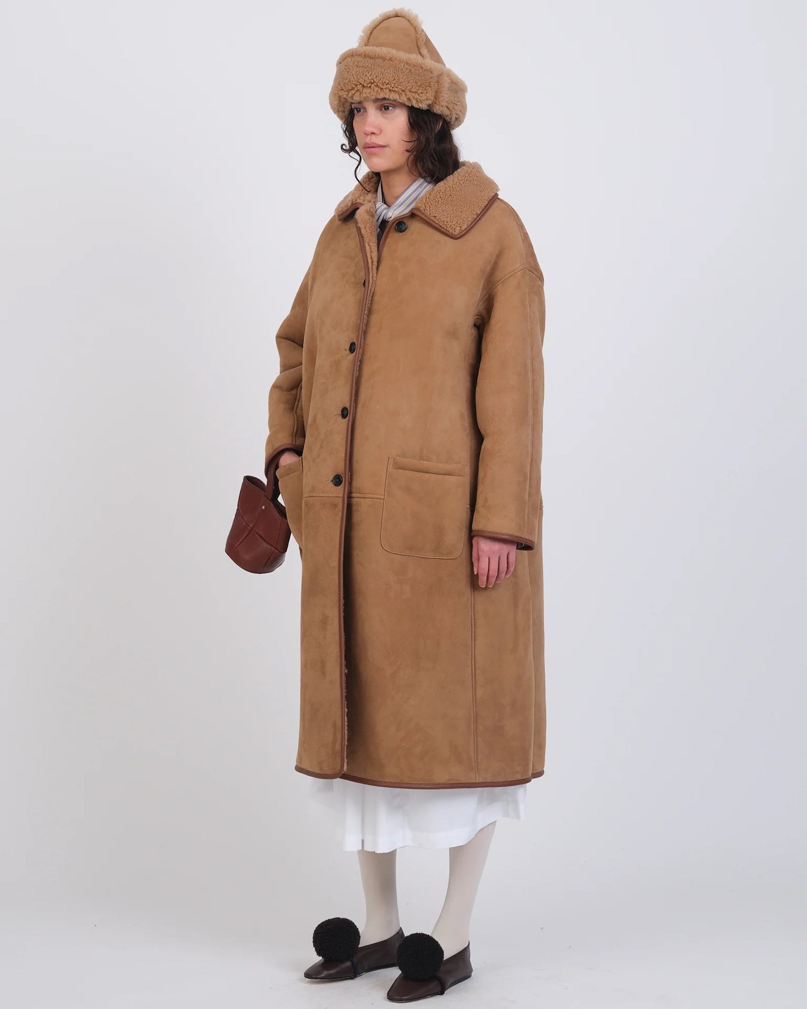Reversible Suede Roo Coat | Tan