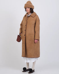 Reversible Suede Roo Coat | Tan