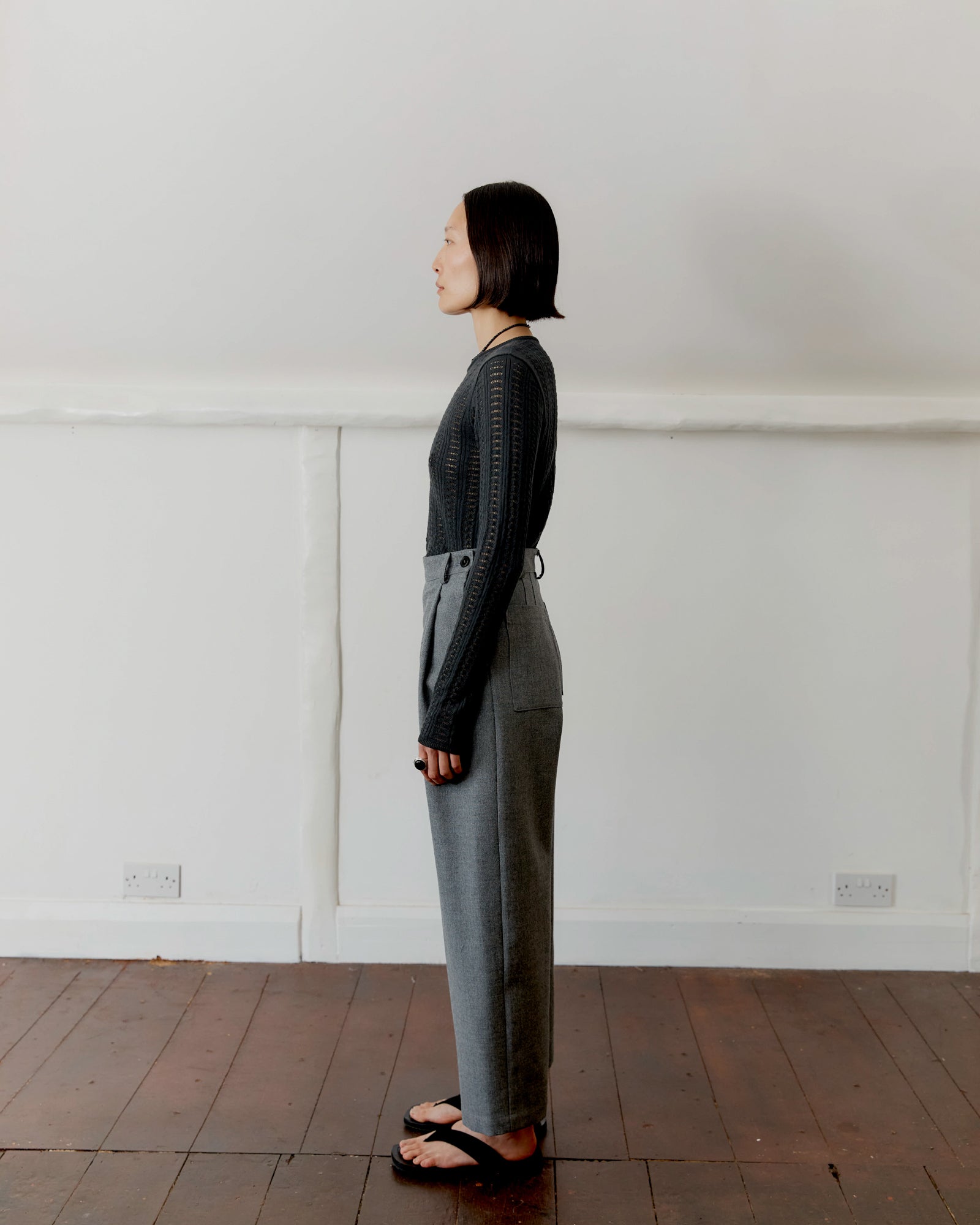 British Wool Georgia Trouser | Light Grey