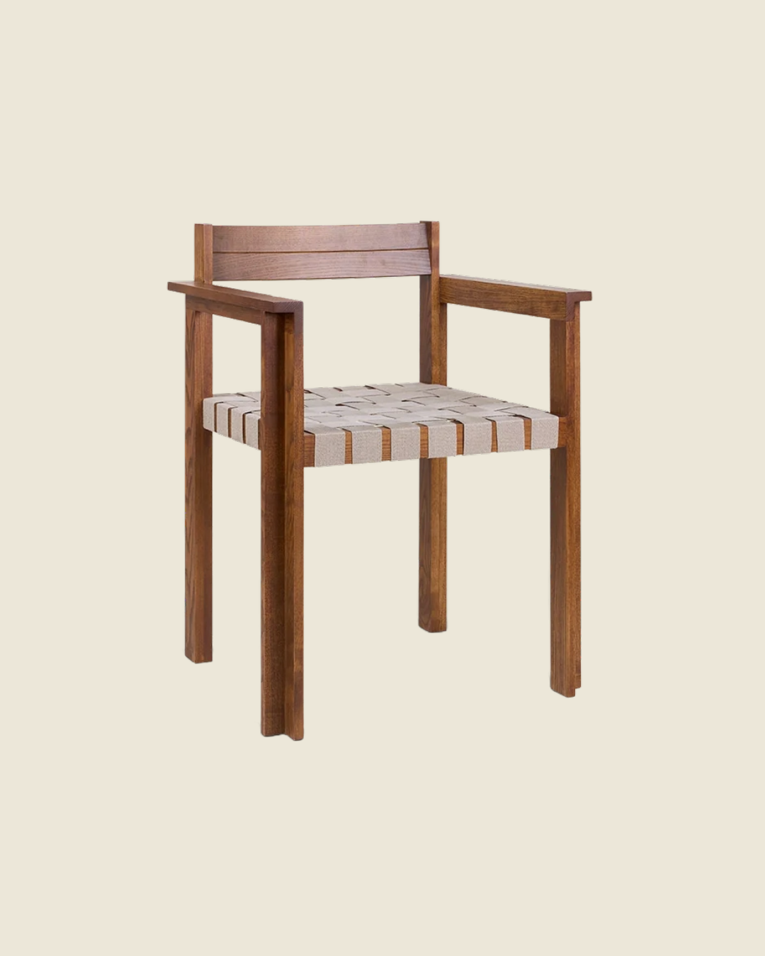 Symmetry Armrest Chair | Honey Ash Wood / Oat Fabric