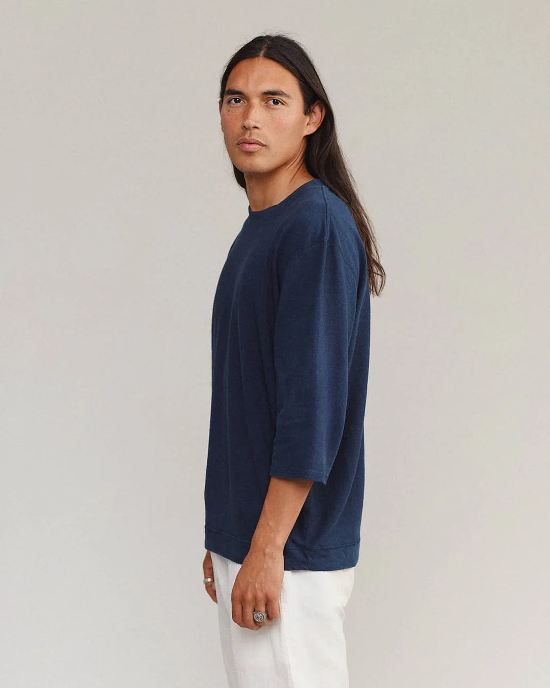 Cardiff 3/4 Sleeve Tee | Navy