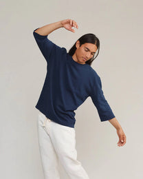 Cardiff 3/4 Sleeve Tee | Navy