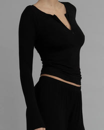 Recline Half Zip | Black