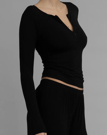 Recline Half Zip | Black
