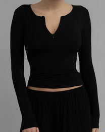 Recline Half Zip | Black