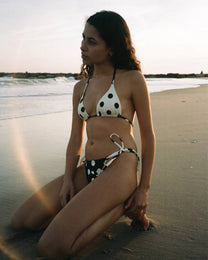 String Bottom | Polka Dot Black/Cream