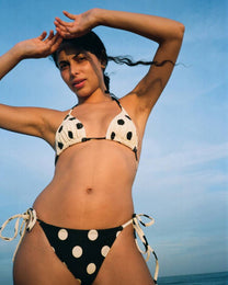 String Bottom | Polka Dot Black/Cream